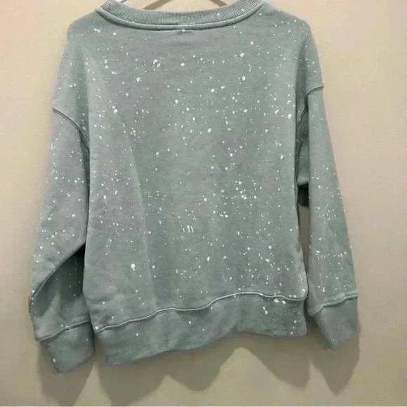 No Boundaries Sweatshirt Juniors Sz S NWT Light Blue Splatter Crew Neck Pull On - Picture 2 of 8